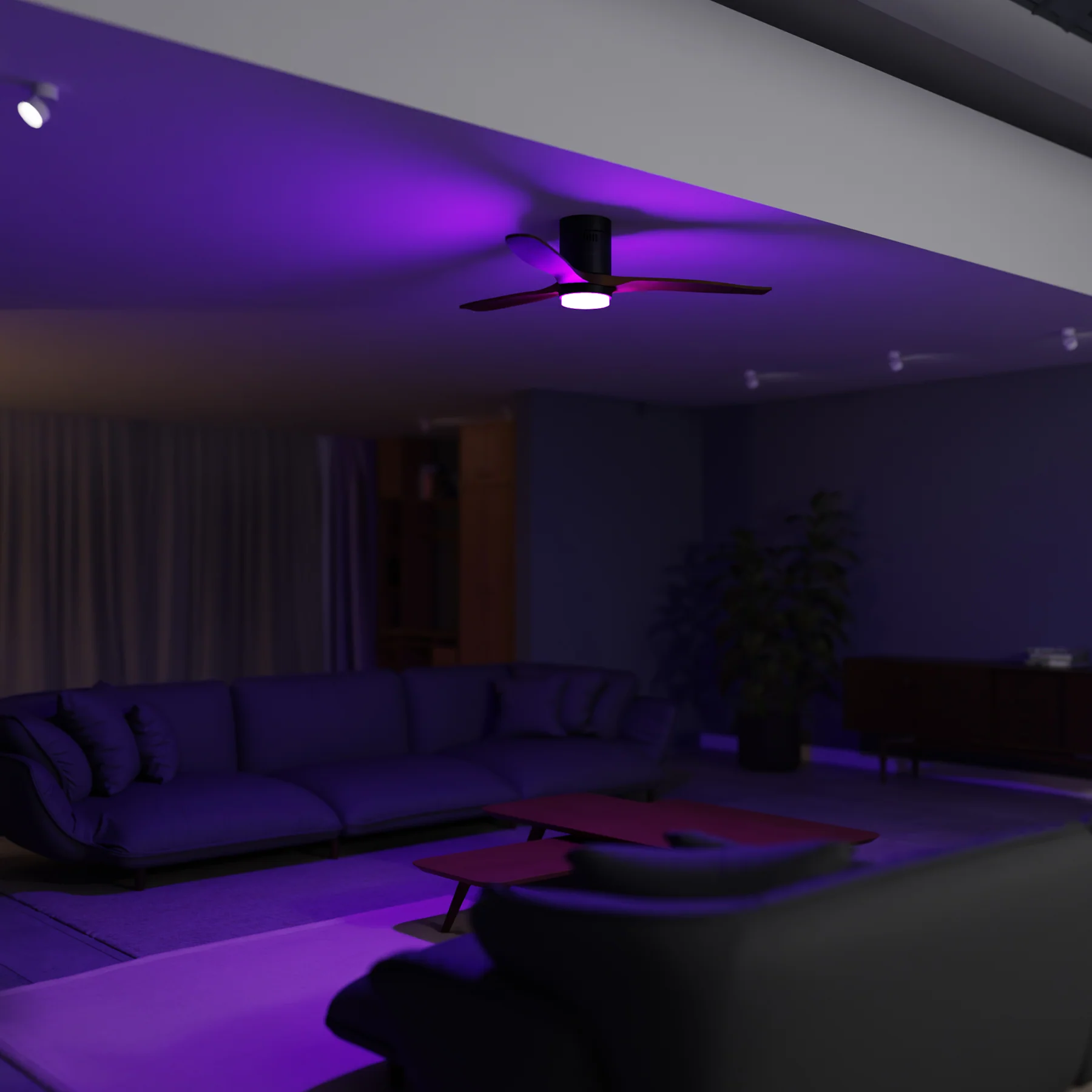 Hombli Smart Ceiling Fan & Light - Black & Dark Wood - Image 10