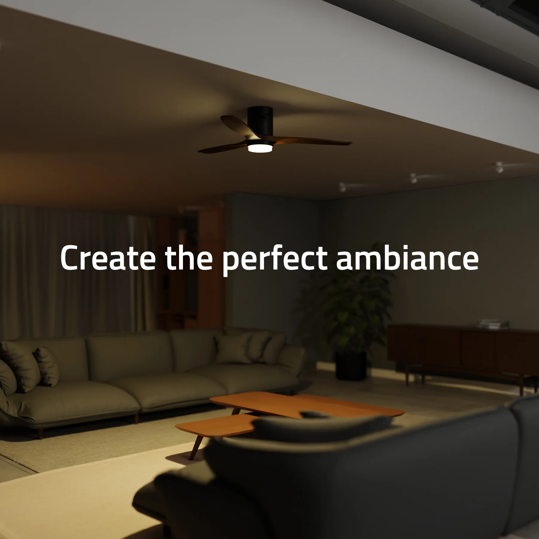 Hombli Smart Ceiling Fan & Light - Black & Dark Wood - Image 5