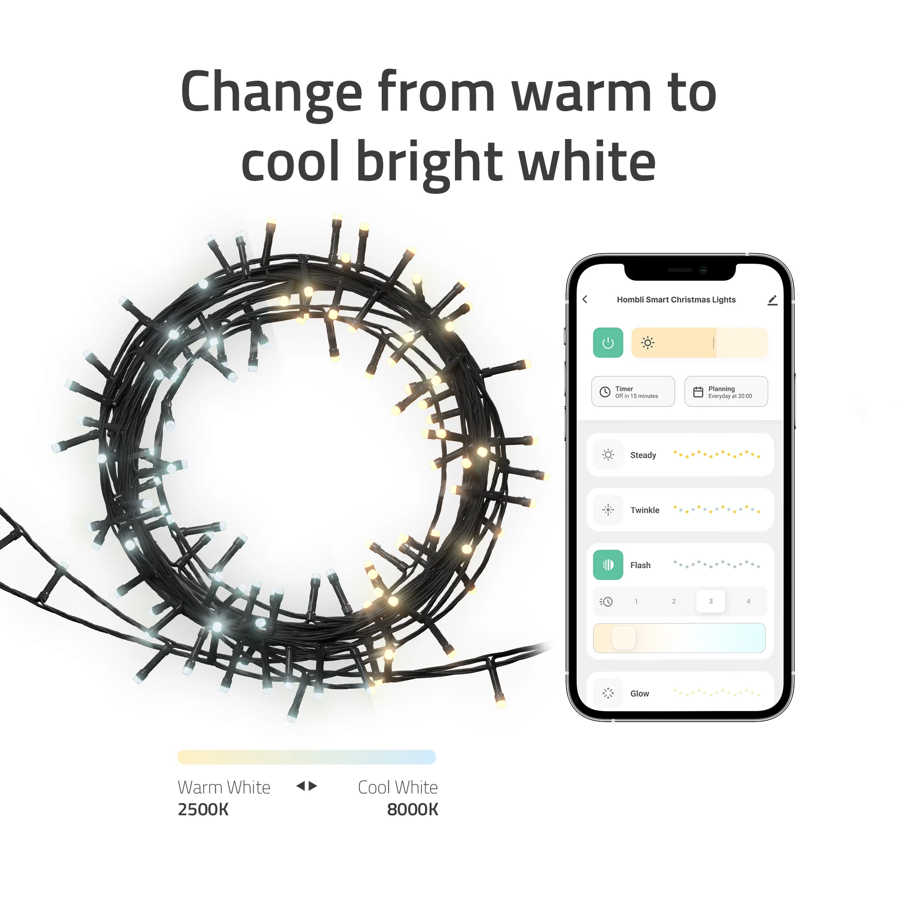 Hombli Smart Christmas Lights – CCT 20m - Image 3