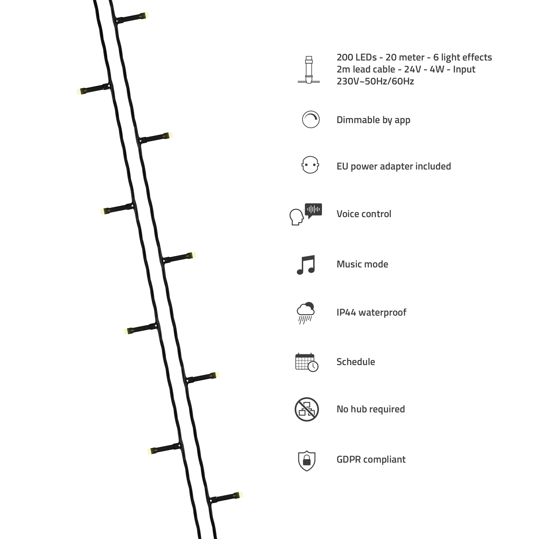 Hombli Smart Christmas Lights – CCT 20m - Image 7