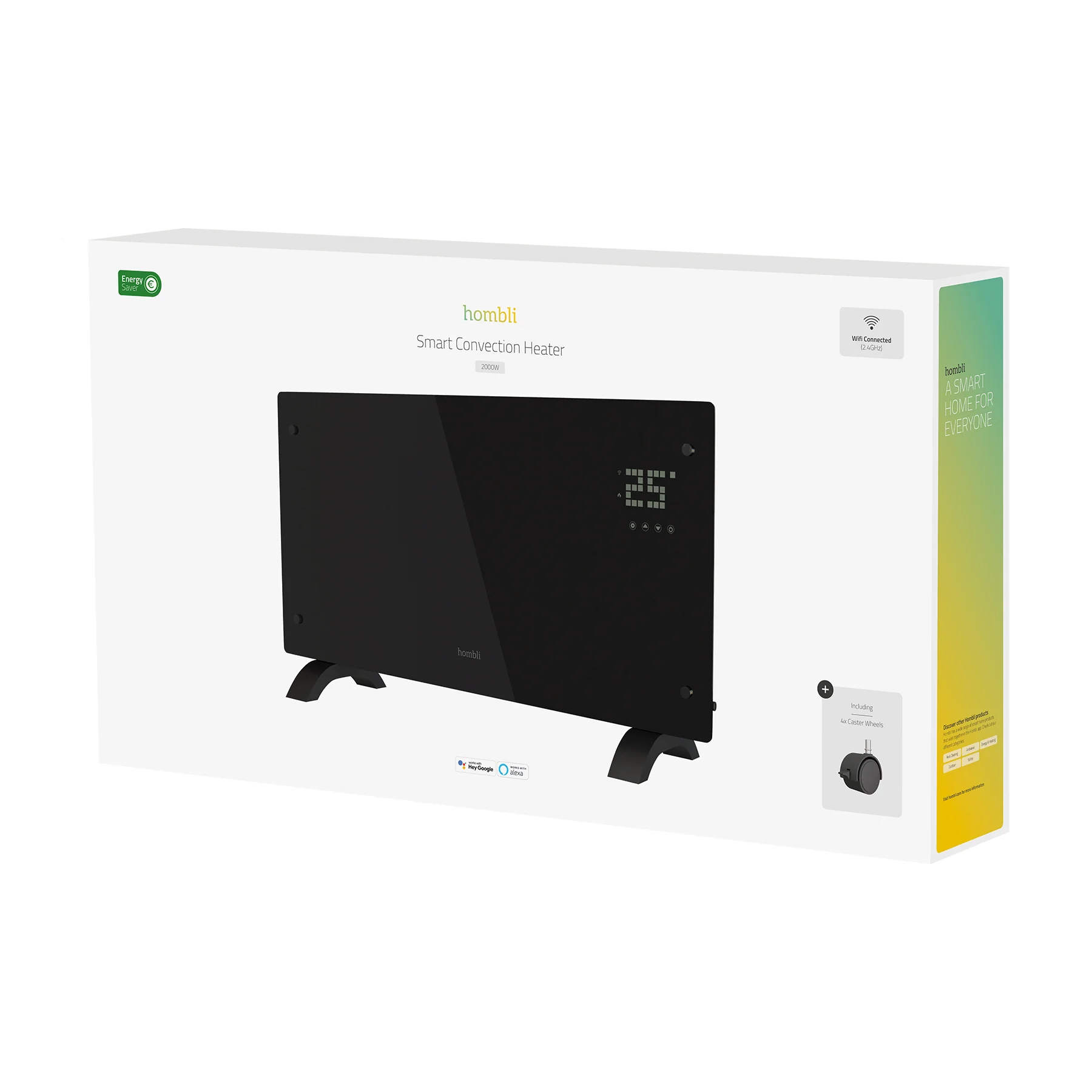 Hombli Smart Convection Heater - 2000W Black Glass - Image 10