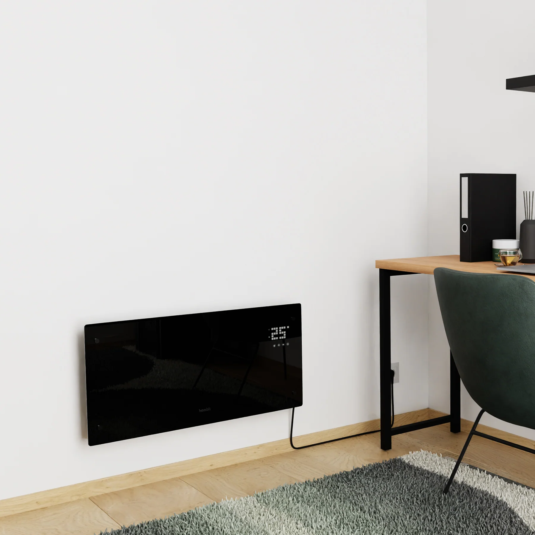 Hombli Smart Convection Heater - 2000W Black Glass - Image 5