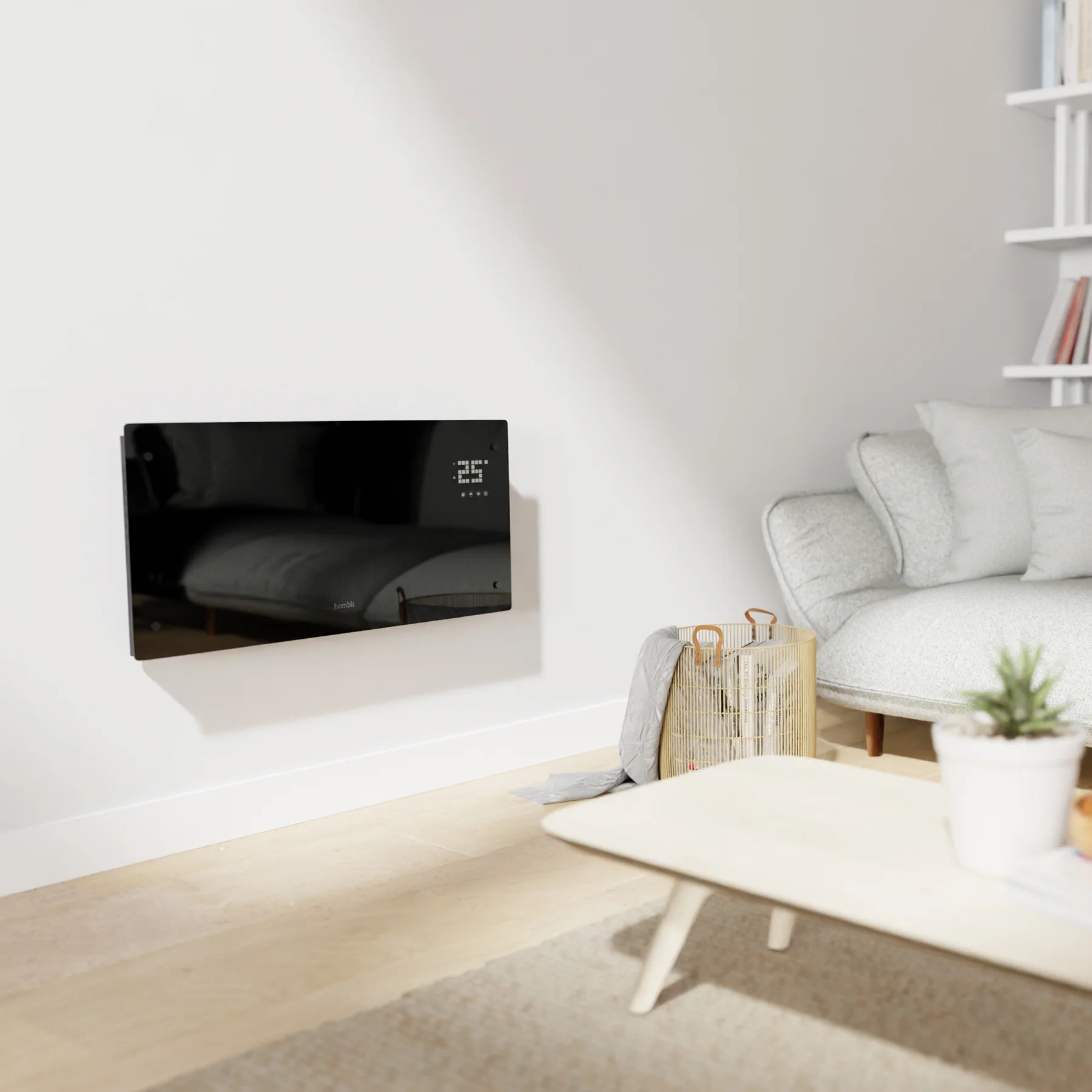 Hombli Smart Convection Heater - 2000W Black Glass - Image 7