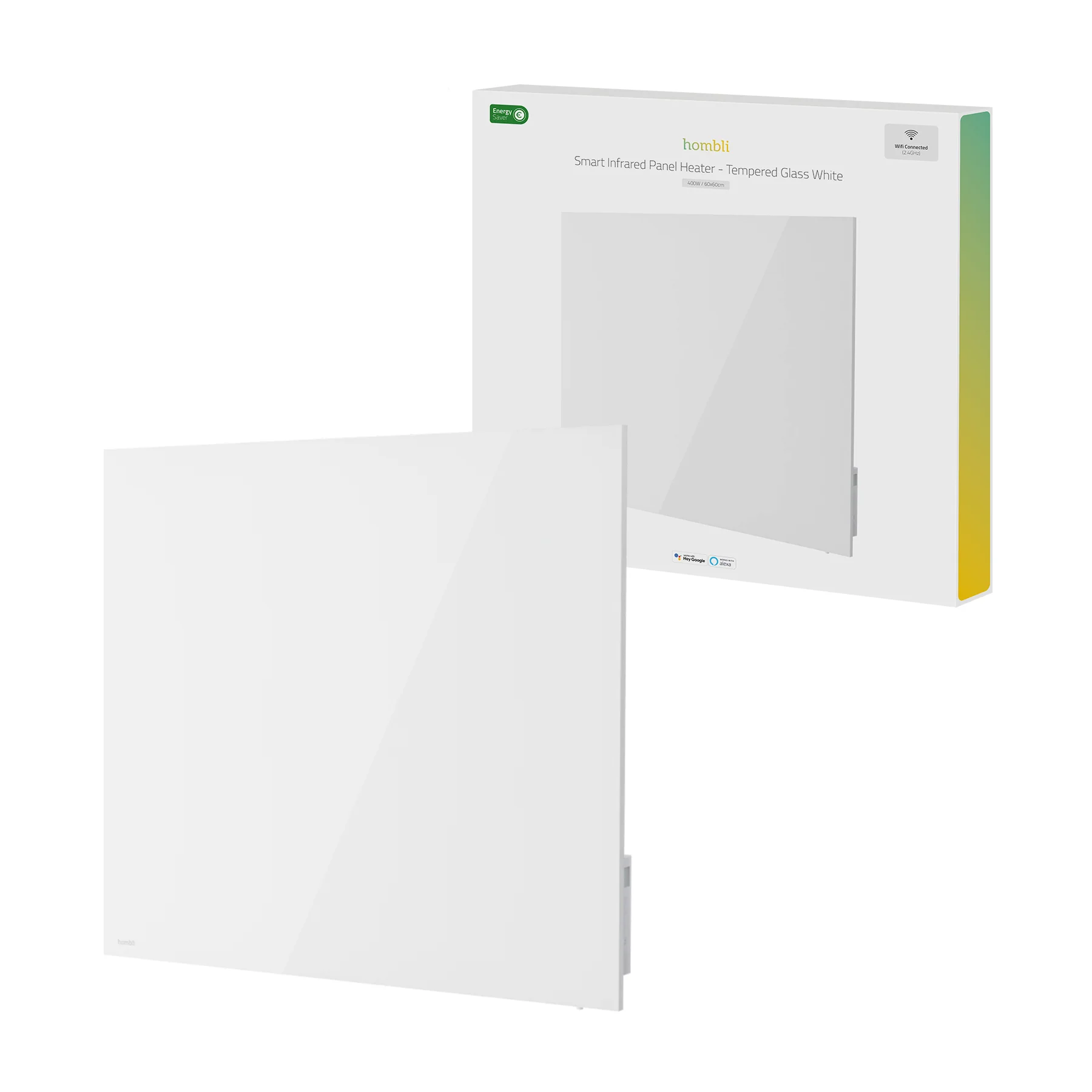 Hombli Smart Infrared Panel Heater - 400W White Glass - Image 13