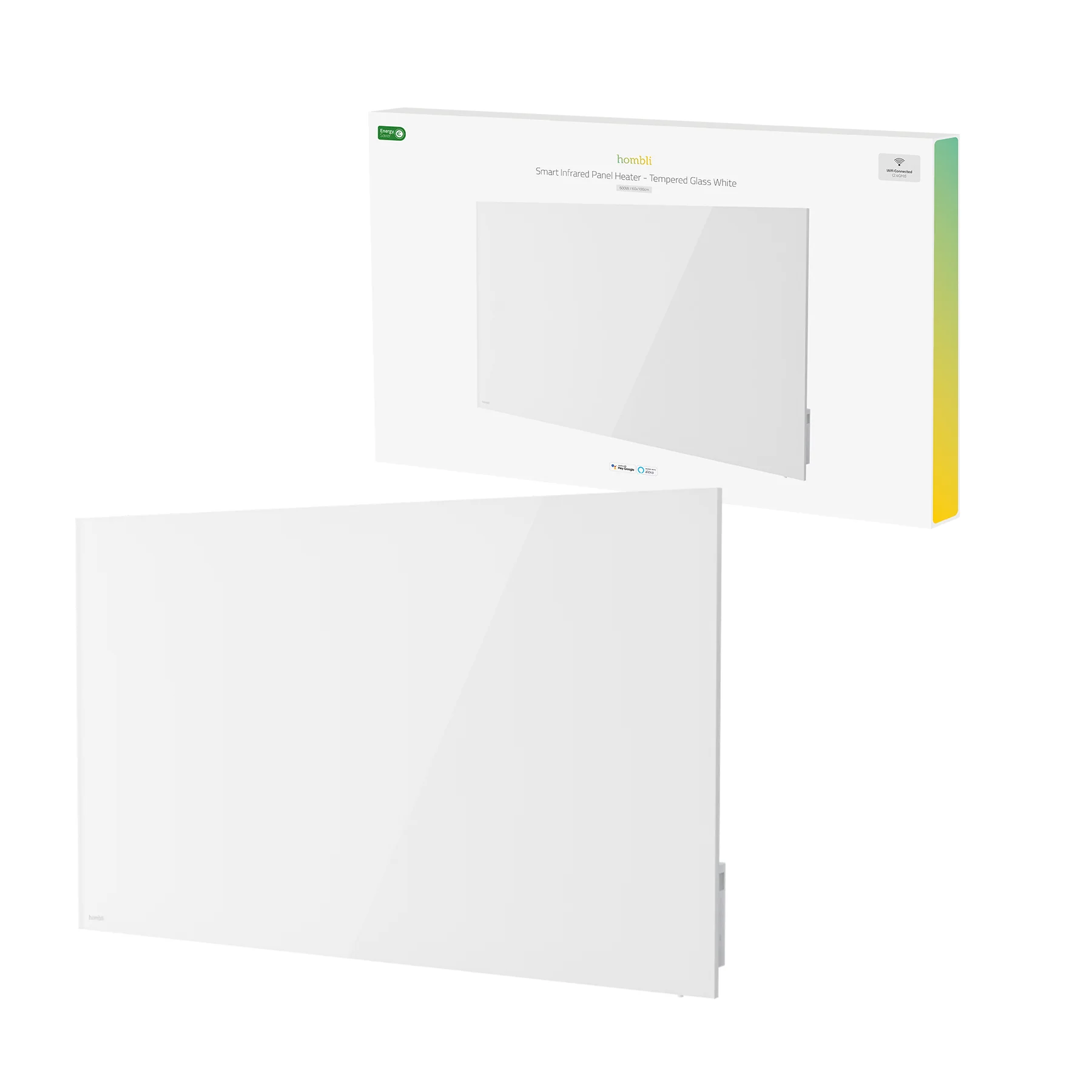 Hombli Smart Infrared Panel Heater - 600W White Glass - Image 12