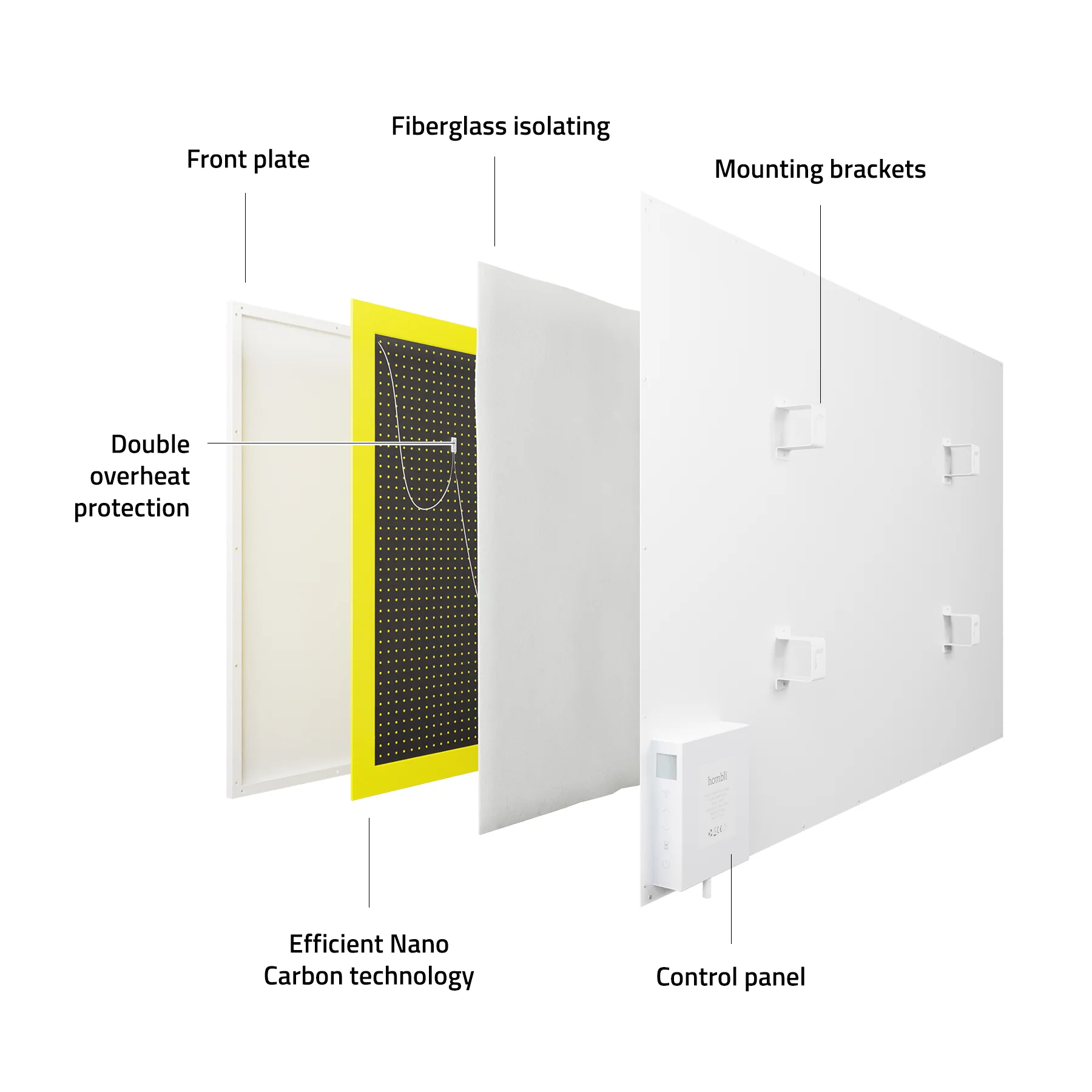 Hombli Smart Infrared Panel Heater - 700W Metal - Image 13